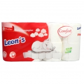 Toilettenpapier Leon`s Comfort 3-lagig 100% Zellstoff 9,5x11cm 8x8 Rollen  250 Bl.